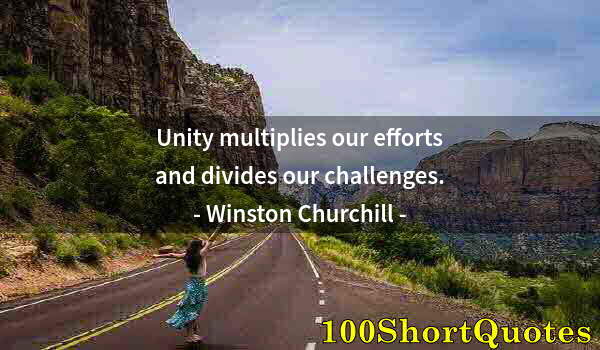 Quote by Albert Einstein: Unity multiplies our efforts and divides our challenges.