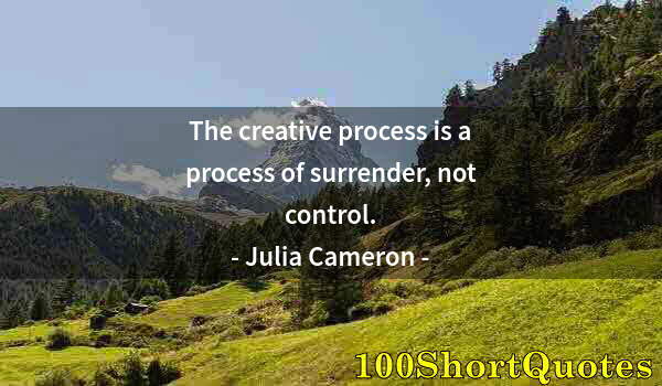 Quote by Albert Einstein: The creative process is a process of surrender, not control.