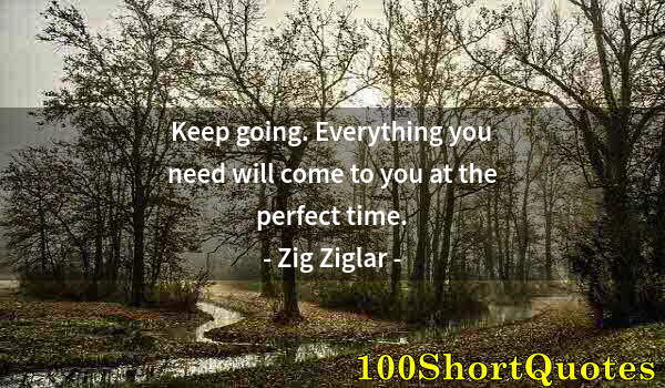 Quote by Albert Einstein: Keep going. Everything you need will come to you at the perfect time.