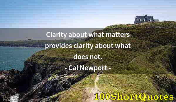 Quote by Albert Einstein: Clarity about what matters provides clarity about what does not.