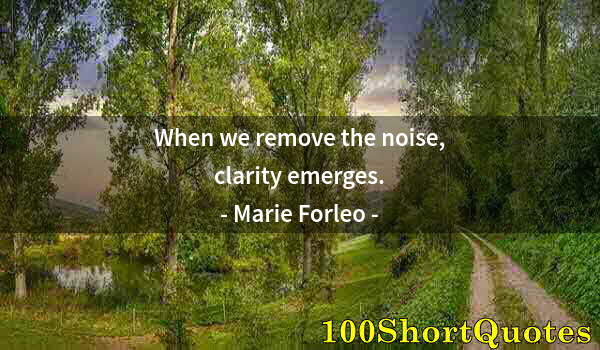 Quote by Albert Einstein: When we remove the noise, clarity emerges.