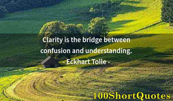 Quote by Albert Einstein: Clarity is the bridge between confusion and understanding.