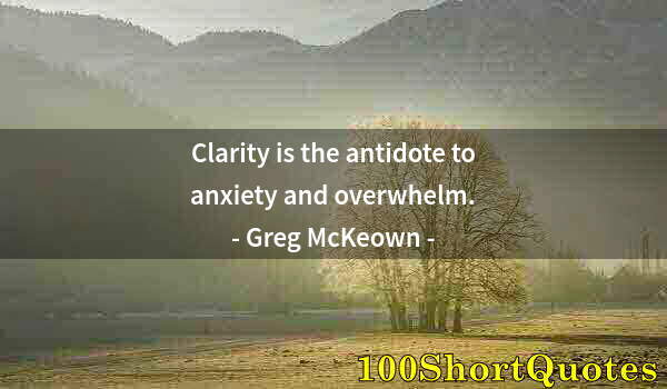 Quote by Albert Einstein: Clarity is the antidote to anxiety and overwhelm.