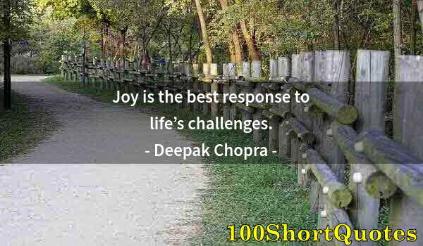 Quote by Albert Einstein: Joy is the best response to life’s challenges.