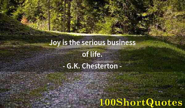 Quote by Albert Einstein: Joy is the serious business of life.