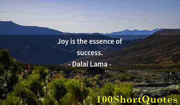 Quote by Albert Einstein: Joy is the essence of success.