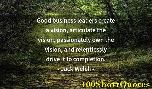 Quote by Albert Einstein: Good business leaders create a vision, articulate the vision, passionately own the vision, and relen...