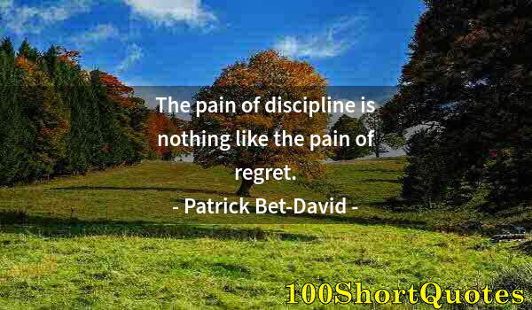 Quote by Albert Einstein: The pain of discipline is nothing like the pain of regret.