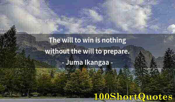 Quote by Albert Einstein: The will to win is nothing without the will to prepare.