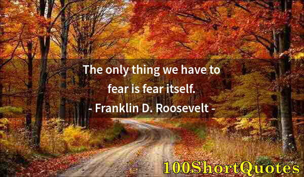 Quote by Albert Einstein: The only thing we have to fear is fear itself.