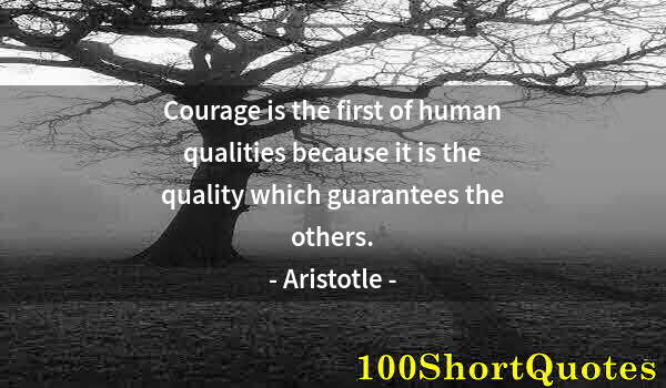 Quote by Albert Einstein: Courage is the first of human qualities because it is the quality which guarantees the others.