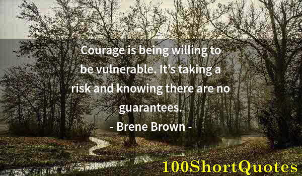 Quote by Albert Einstein: Courage is being willing to be vulnerable. It’s taking a risk and knowing there are no guarantees.