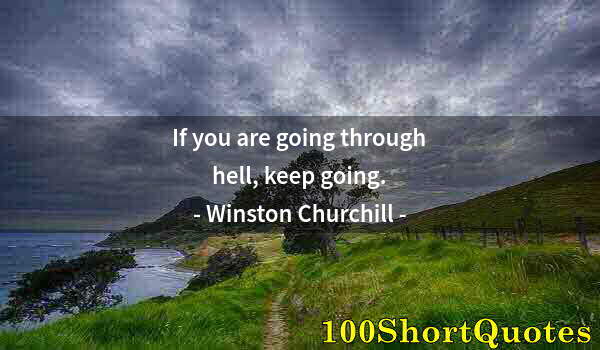 Quote by Albert Einstein: If you are going through hell, keep going.