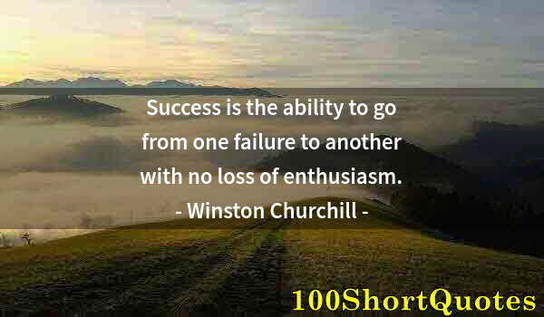 Quote by Albert Einstein: Success is the ability to go from one failure to another with no loss of enthusiasm.