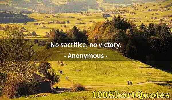 Quote by Albert Einstein: No sacrifice, no victory.