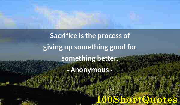 Quote by Albert Einstein: Sacrifice is the process of giving up something good for something better.