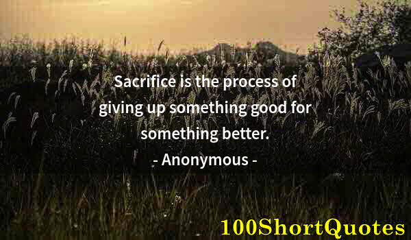 Quote by Albert Einstein: Sacrifice is the process of giving up something good for something better.