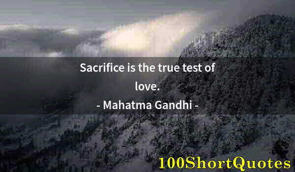 Quote by Albert Einstein: Sacrifice is the true test of love.