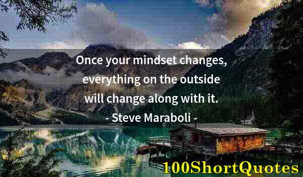 Quote by Albert Einstein: Once your mindset changes, everything on the outside will change along with it.