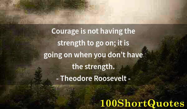 Quote by Albert Einstein: Courage is not having the strength to go on; it is going on when you don’t have the strength.