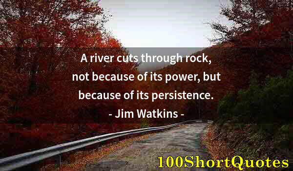 Quote by Albert Einstein: A river cuts through rock, not because of its power, but because of its persistence.