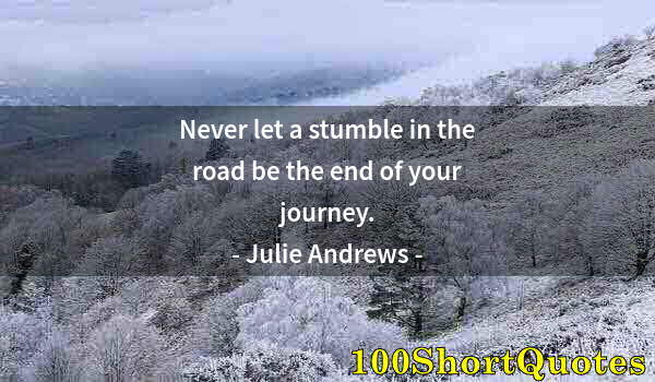 Quote by Albert Einstein: Never let a stumble in the road be the end of your journey.