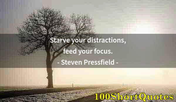 Quote by Albert Einstein: Starve your distractions, feed your focus.