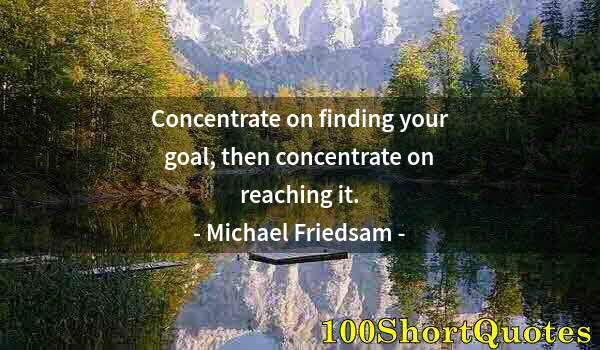 Quote by Albert Einstein: Concentrate on finding your goal, then concentrate on reaching it.