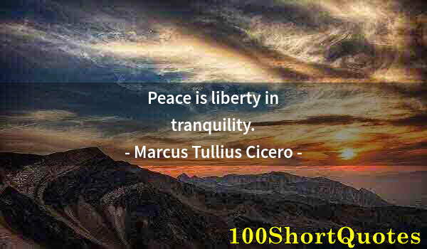 Quote by Albert Einstein: Peace is liberty in tranquility.