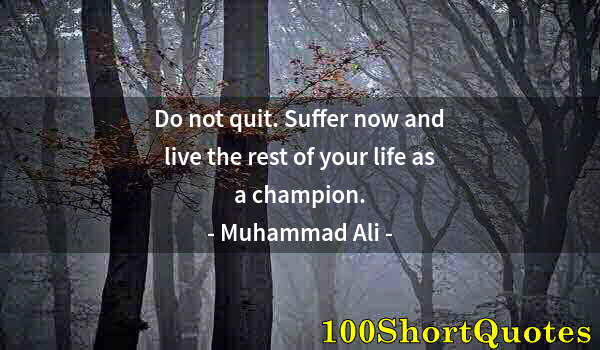 Quote by Albert Einstein: Do not quit. Suffer now and live the rest of your life as a champion.