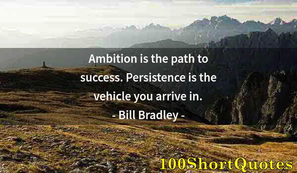 Quote by Albert Einstein: Ambition is the path to success. Persistence is the vehicle you arrive in.