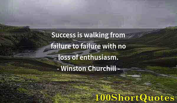 Quote by Albert Einstein: Success is walking from failure to failure with no loss of enthusiasm.