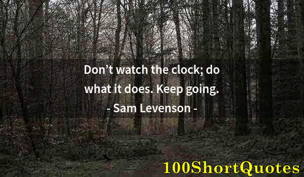 Quote by Albert Einstein: Don’t watch the clock; do what it does. Keep going.