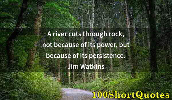 Quote by Albert Einstein: A river cuts through rock, not because of its power, but because of its persistence.