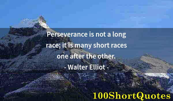 Quote by Albert Einstein: Perseverance is not a long race; it is many short races one after the other.