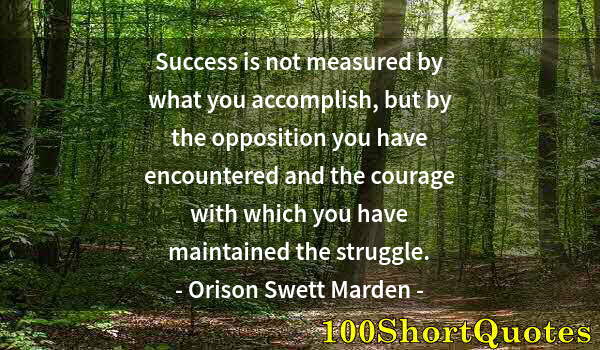 Quote by Albert Einstein: Success is not measured by what you accomplish, but by the opposition you have encountered and the c...