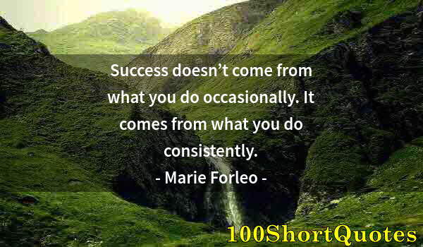 Quote by Albert Einstein: Success doesn’t come from what you do occasionally. It comes from what you do consistently.