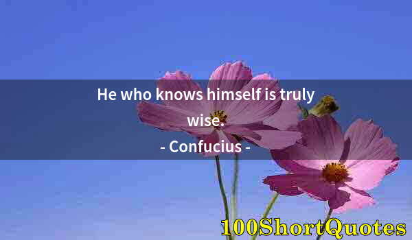 Quote by Albert Einstein: He who knows himself is truly wise.