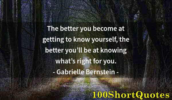 Quote by Albert Einstein: The better you become at getting to know yourself, the better you’ll be at knowing what’s right for ...