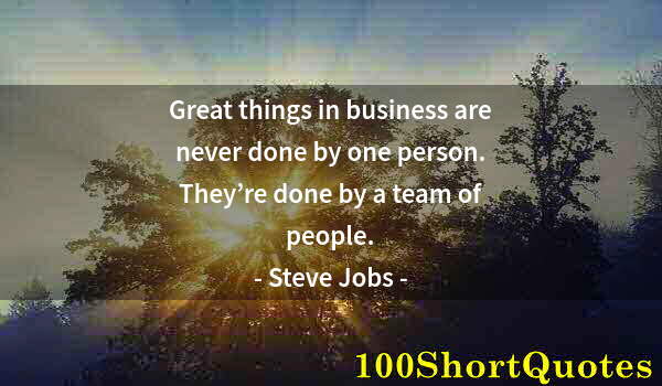 Quote by Albert Einstein: Great things in business are never done by one person. They’re done by a team of people.