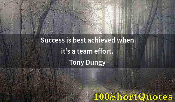 Quote by Albert Einstein: Success is best achieved when it’s a team effort.