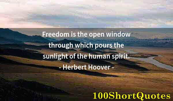 Quote by Albert Einstein: Freedom is the open window through which pours the sunlight of the human spirit.