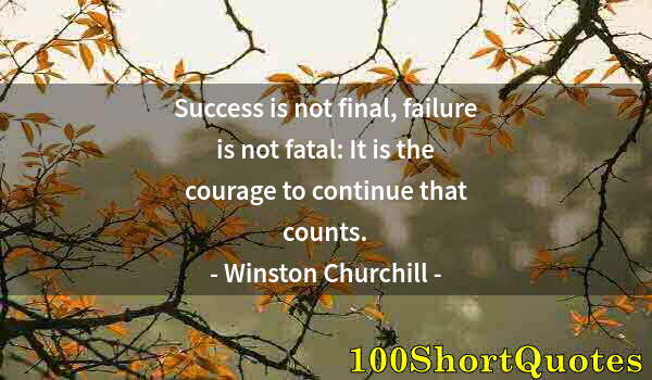 Quote by Albert Einstein: Success is not final, failure is not fatal: It is the courage to continue that counts.