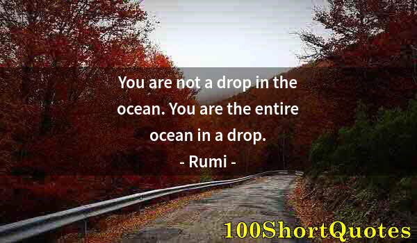 Quote by Albert Einstein: You are not a drop in the ocean. You are the entire ocean in a drop.