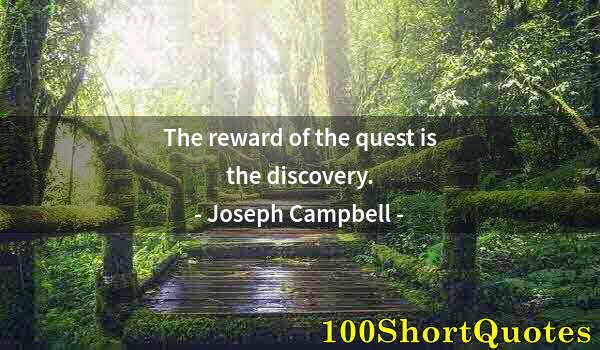 Quote by Albert Einstein: The reward of the quest is the discovery.