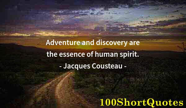 Quote by Albert Einstein: Adventure and discovery are the essence of human spirit.