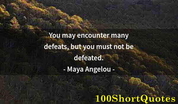 Quote by Albert Einstein: You may encounter many defeats, but you must not be defeated.