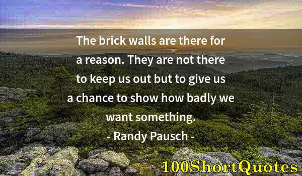 Quote by Albert Einstein: The brick walls are there for a reason. They are not there to keep us out but to give us a chance to...