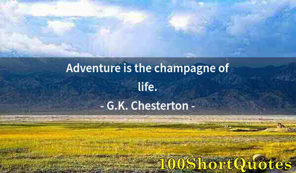 Quote by Albert Einstein: Adventure is the champagne of life.