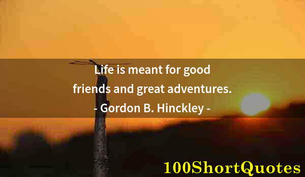 Quote by Albert Einstein: Life is meant for good friends and great adventures.